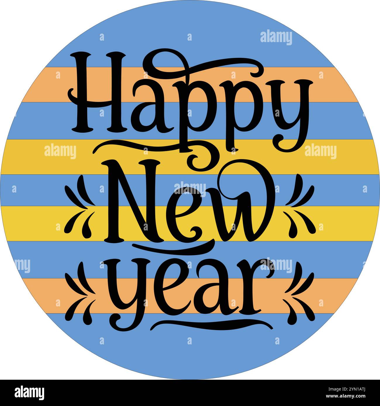 Happy new year text typography art vector illustration Stock Vector ...