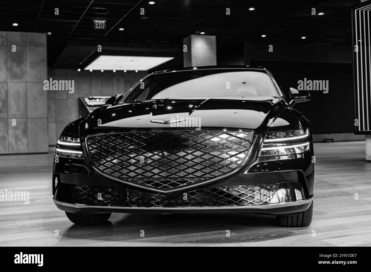 New York City, USA - August 06, 2023: Genesis G80 black Hyundai ...