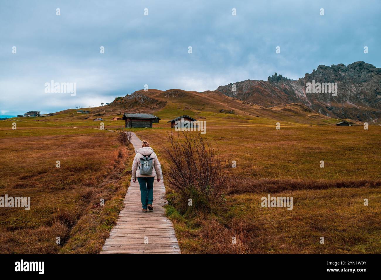Hiking trails in the Dolomites, Italy Stock Photo - Alamy
