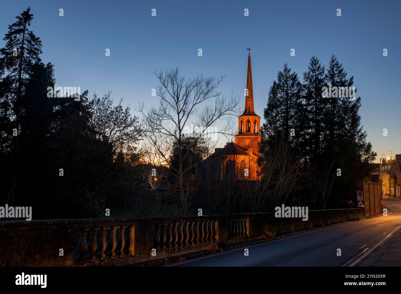 Wallingford at dusk in November. Oxfordshire, England Stock Photo