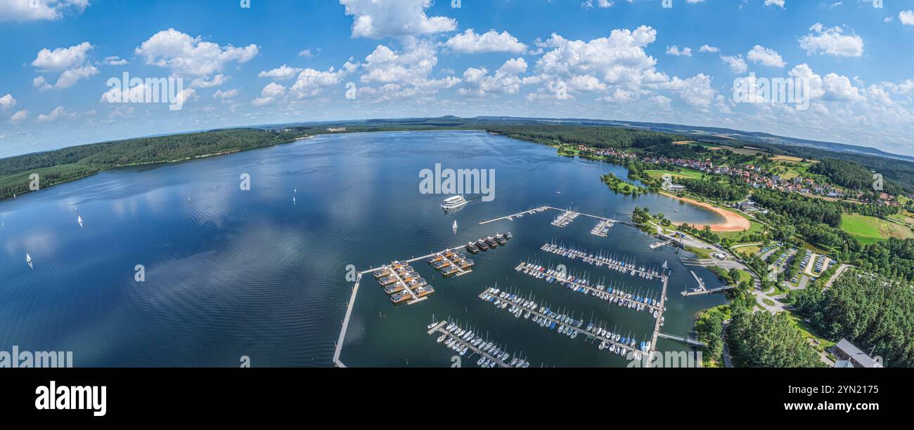 View of the region around the Ramsberg lake centre on the Großer Brombachsee in the Franconian Lake District Stock Photo