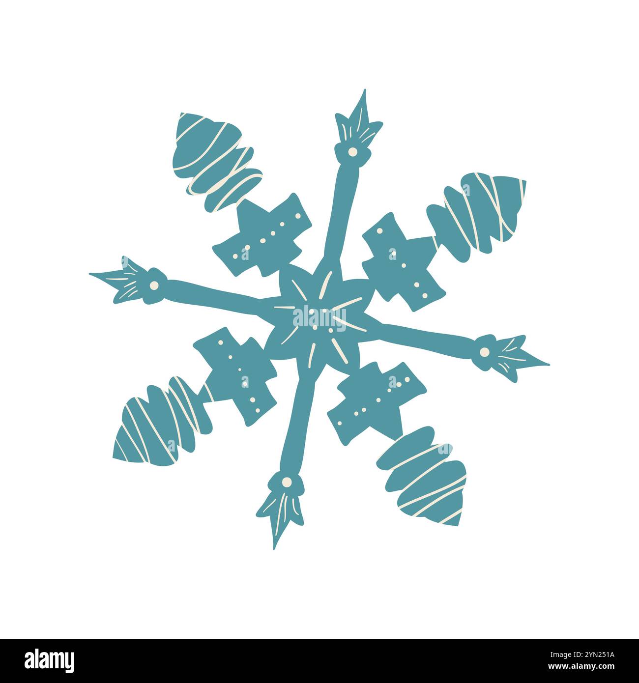 Snowflakes isolated on white background. Vector hand drawn flat ...