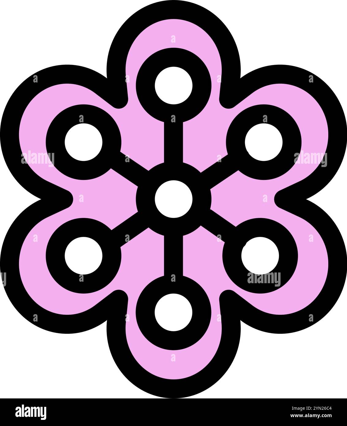 Blossom - clean and modern chinese icon. Stock Vector