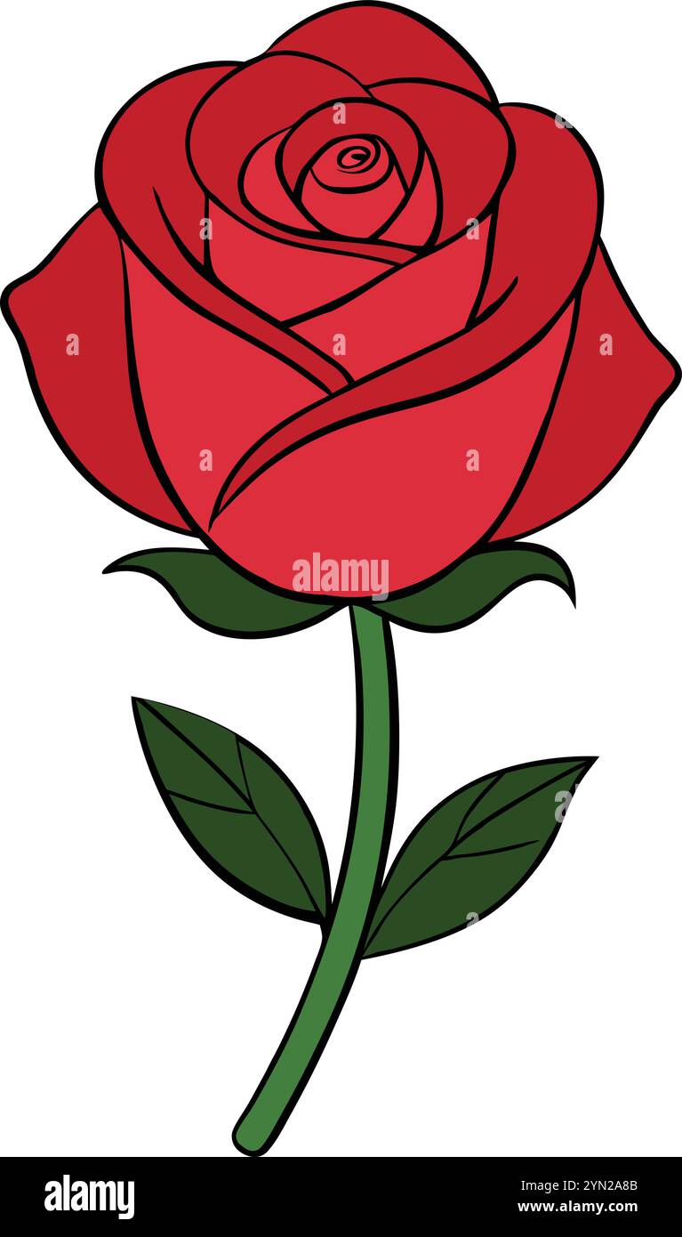 Nice red rose icon vector illustration Stock Vector
