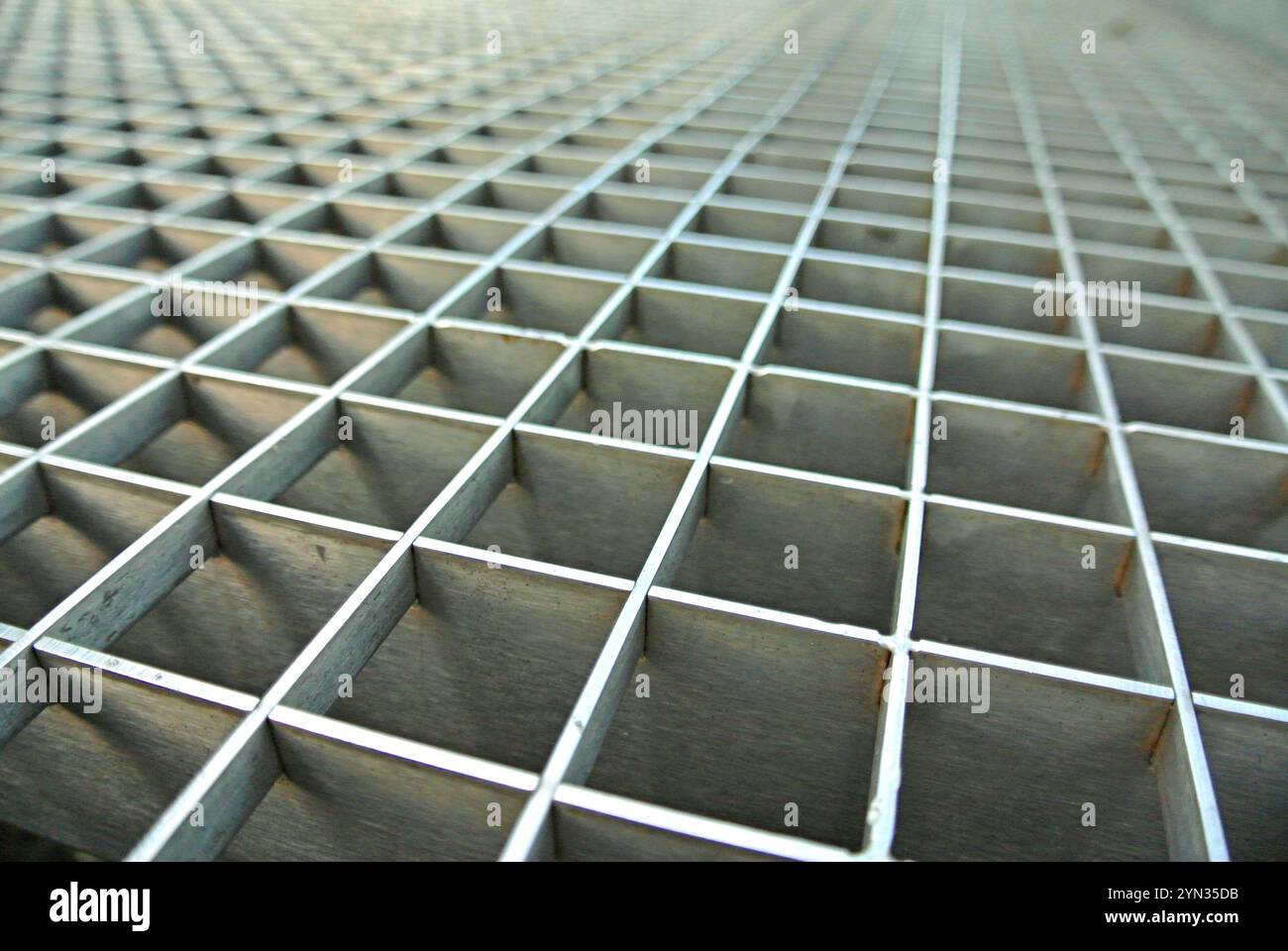 Metal grid structure is displayed in close-up view for construction ...