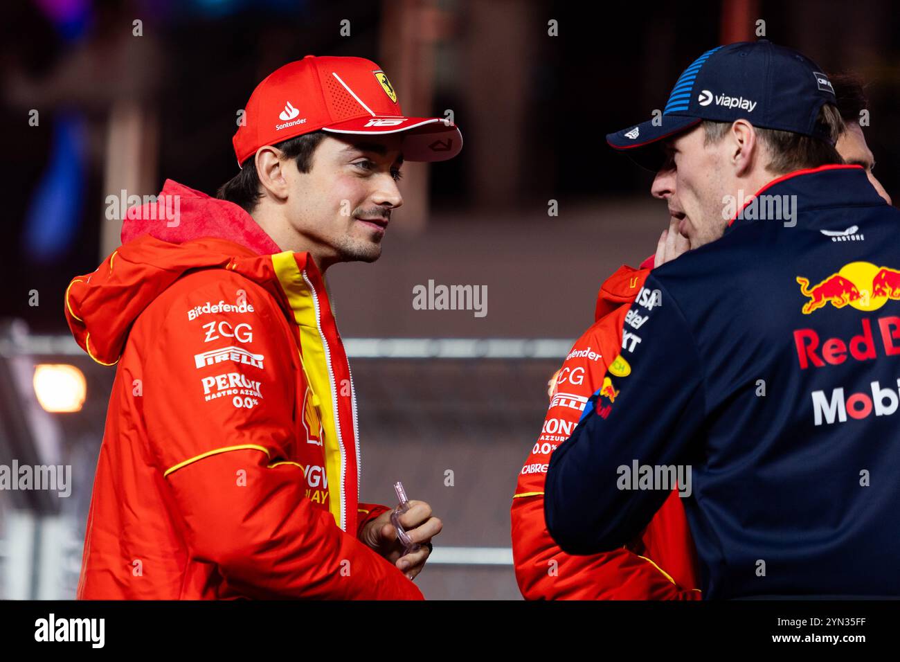 LECLERC Charles (mco), Scuderia Ferrari SF-24, portrait during the Formula 1 Heineken Silver Las Vegas Grand Prix 2024, 22th round of the 2024 Formula One World Championship from November 21 to 23, 2024 on the Las Vegas Strip Circuit, in Las Vegas, United States of America Stock Photo