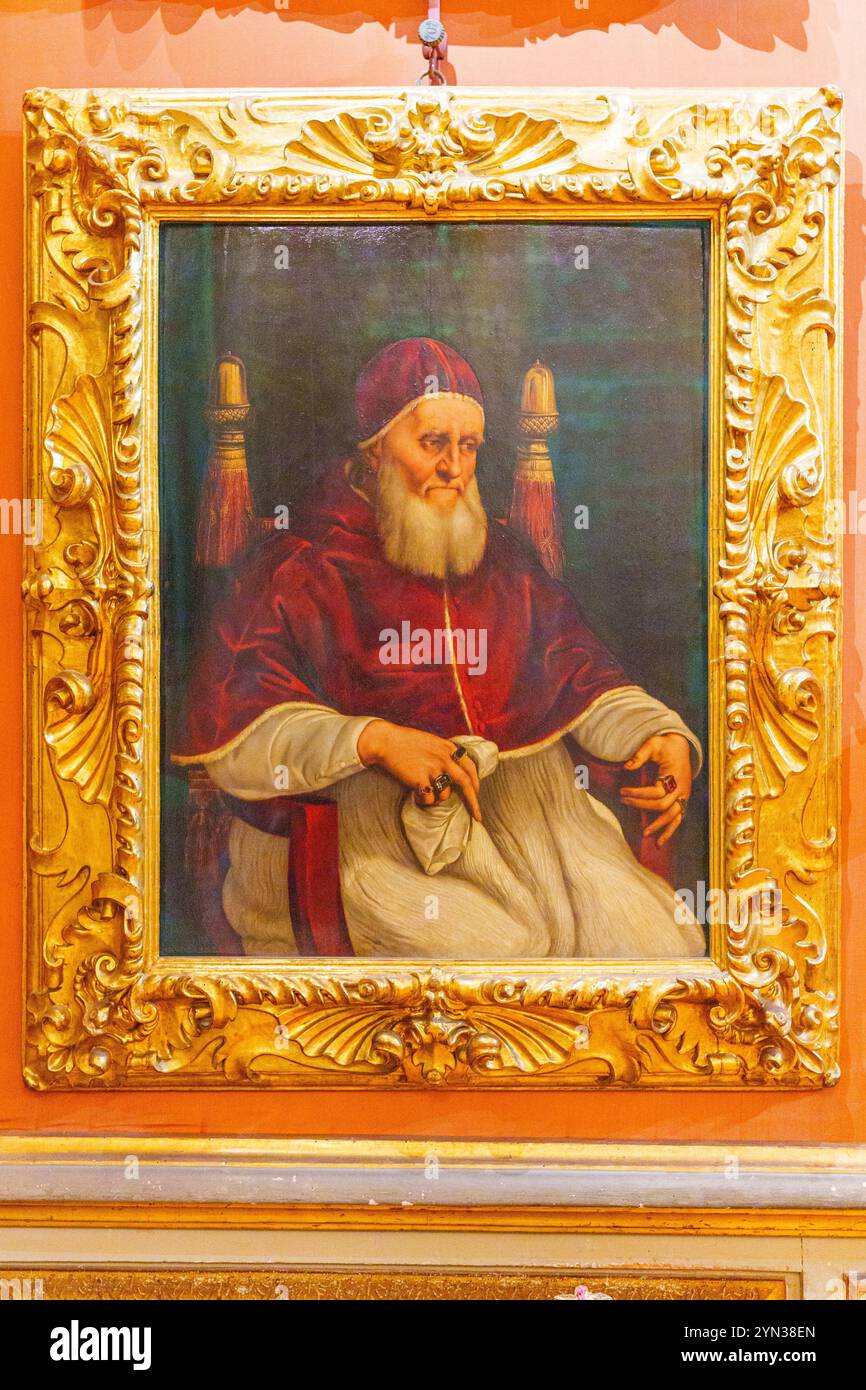 Florence, Italy, January 4, 2024: Pope Julius II. Raphael Stock Photo