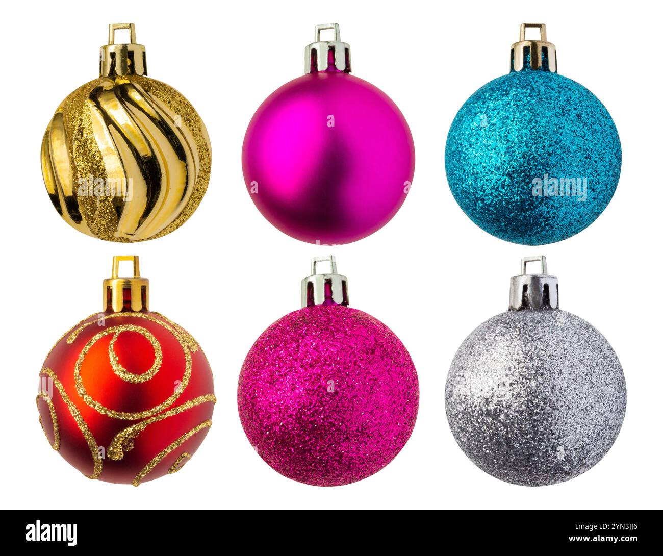 Christmas ball set isolated on white background Stock Photo - Alamy