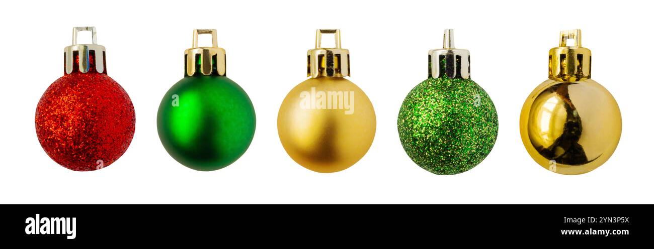 Christmas ball set isolated on white background Stock Photo - Alamy