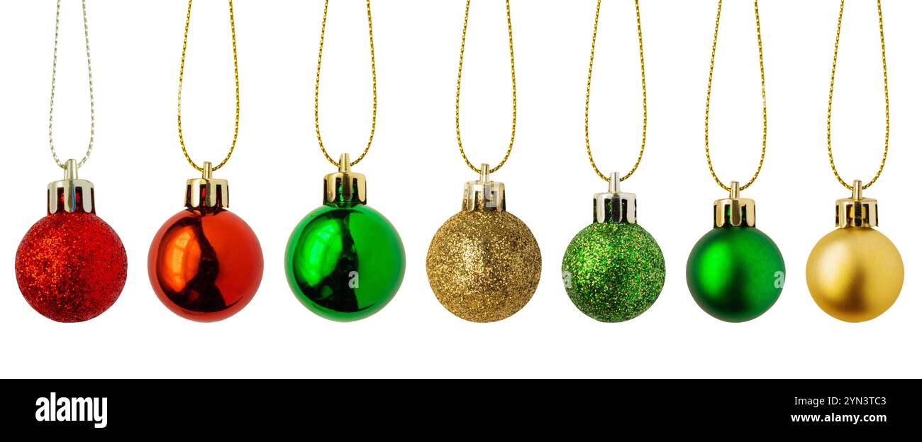Christmas ball set isolated on white background Stock Photo - Alamy