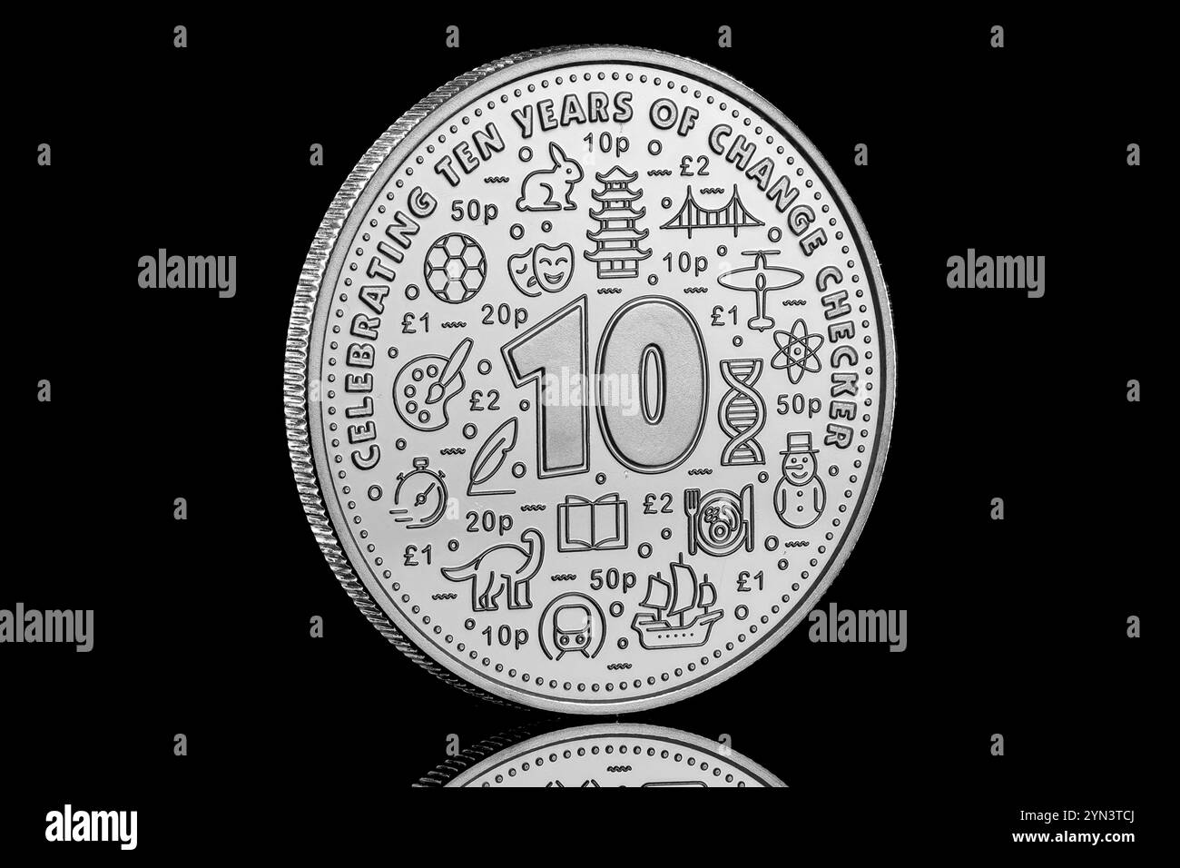 2023 Change Checker 10th Anniversary Medal Stock Photo