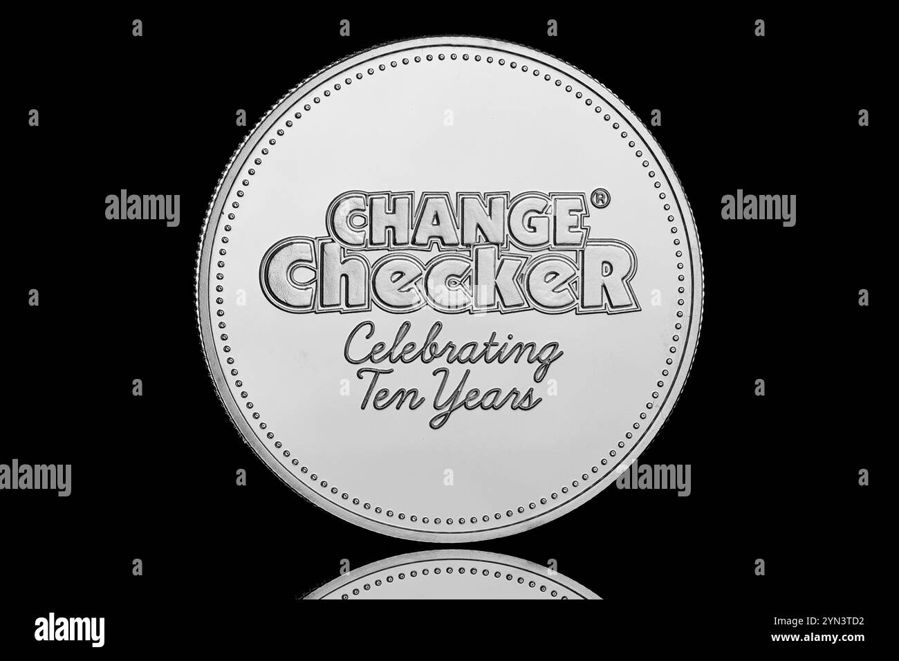 2023 Change Checker 10th Anniversary Medal Stock Photo