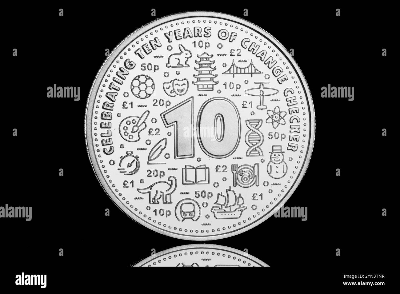 2023 Change Checker 10th Anniversary Medal Stock Photo