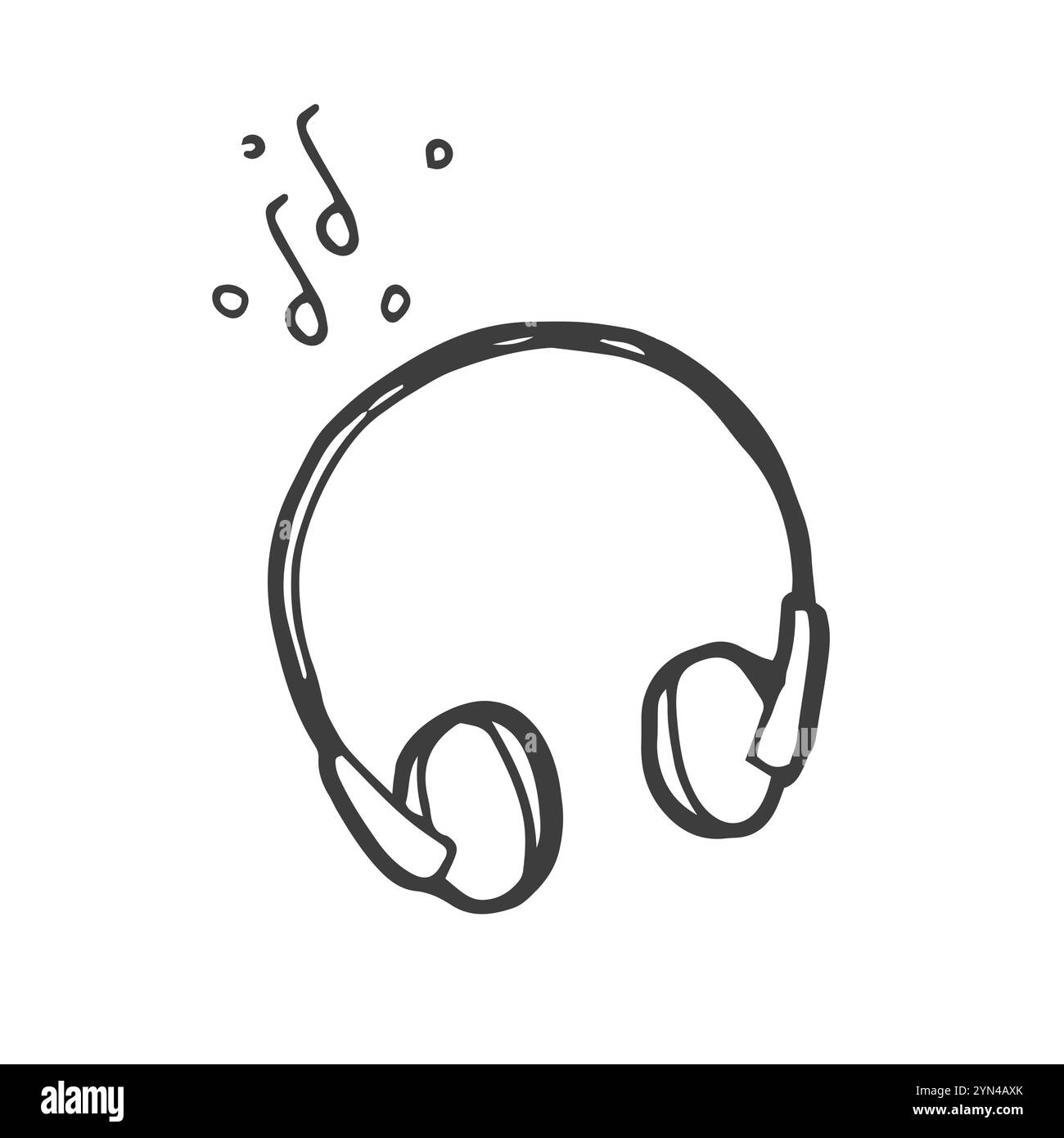 headphone icon vector doodle. sketch in doodle style. Stock Vector
