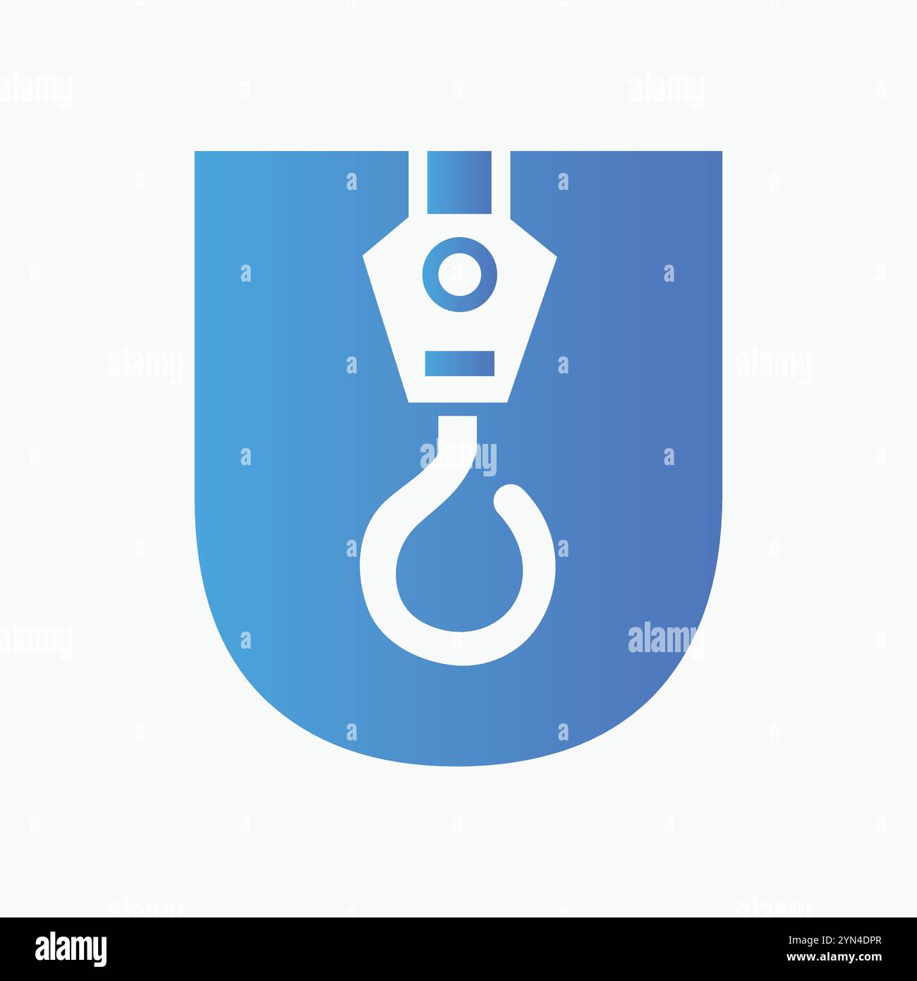 Letter U Crane Logo Concept For Construction Symbol Vector Template Stock Vector
