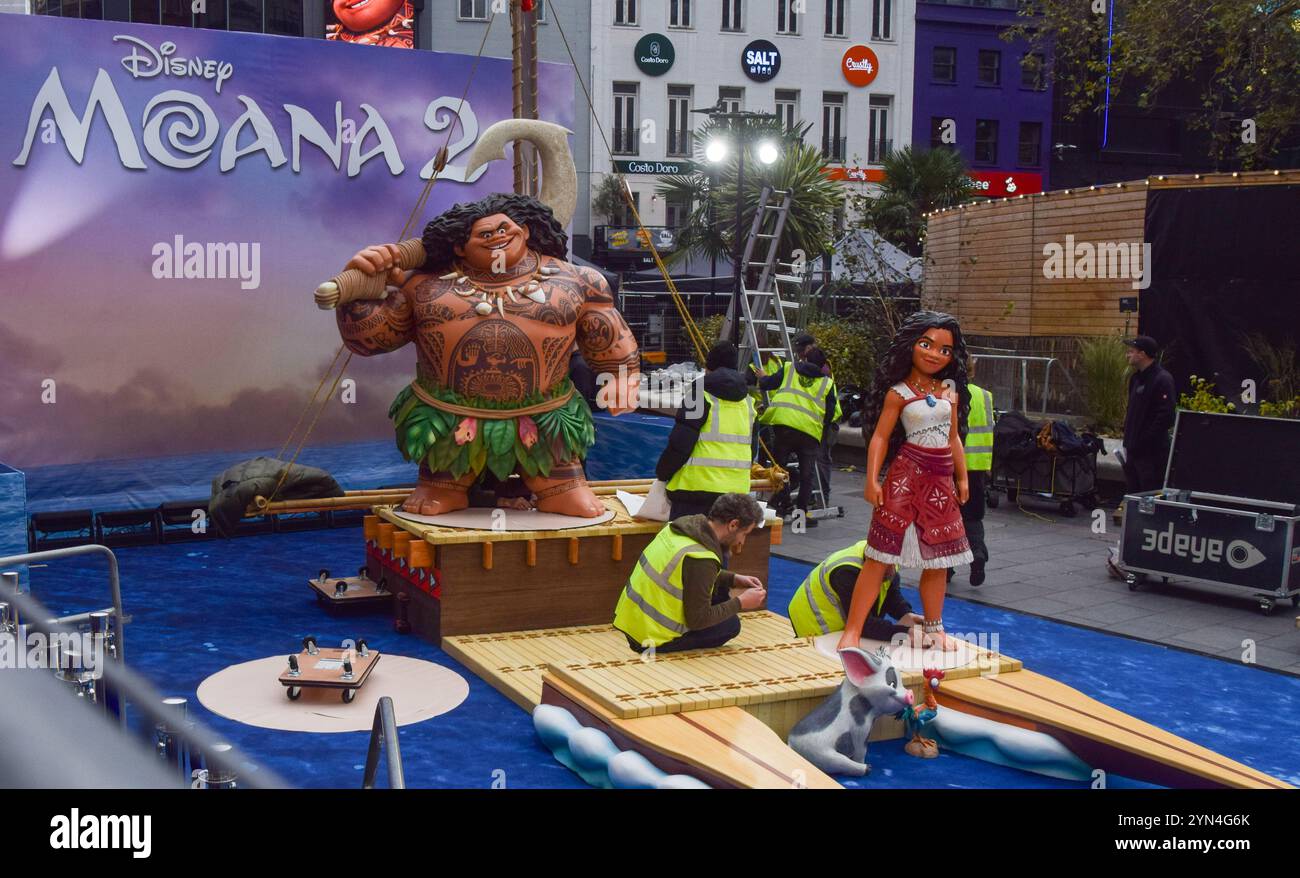 london-uk-24th-november-2024-preparations-for-the-premiere-of-disney