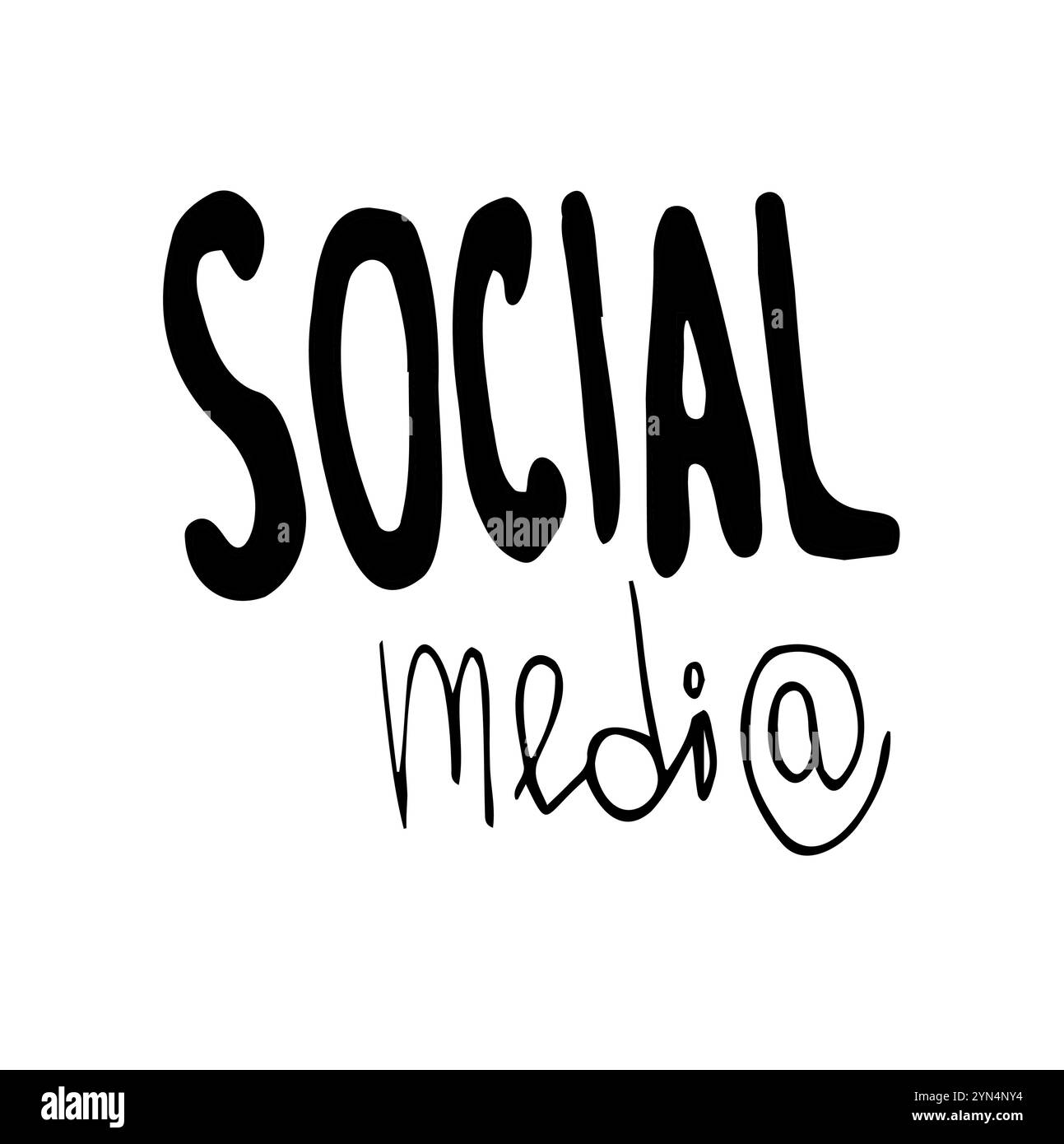 Socialization Lettering Social media design concept with hand drawn lettering social media ...