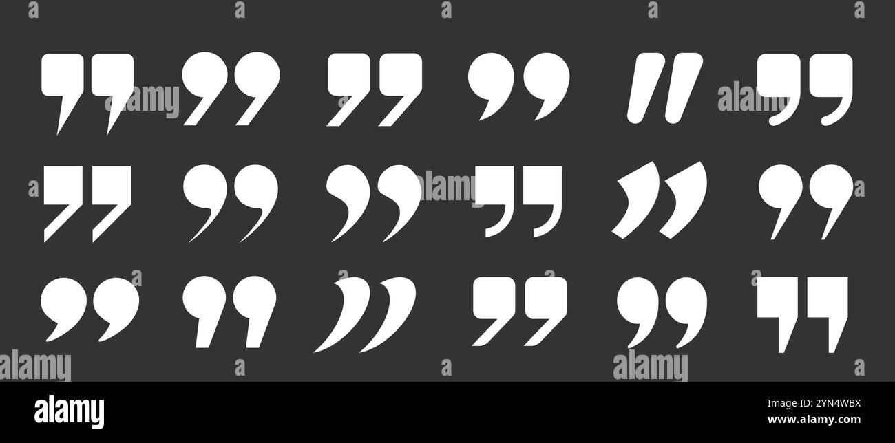 The quotation marks are white on a dark background. A speech bubble in ...