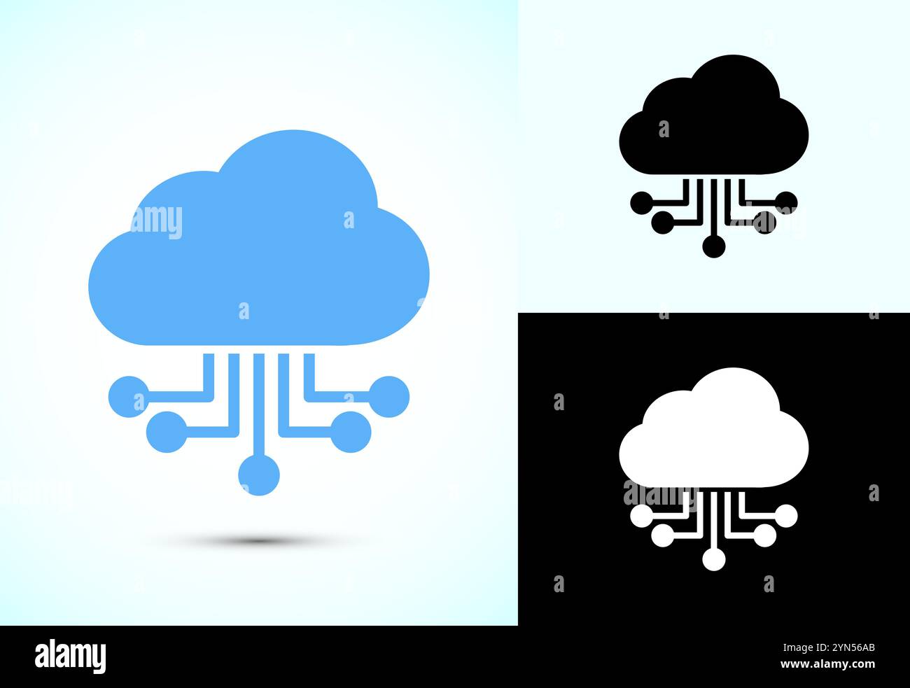 Cloud computing icon design illustration. Data storage and tech icon Stock Vector