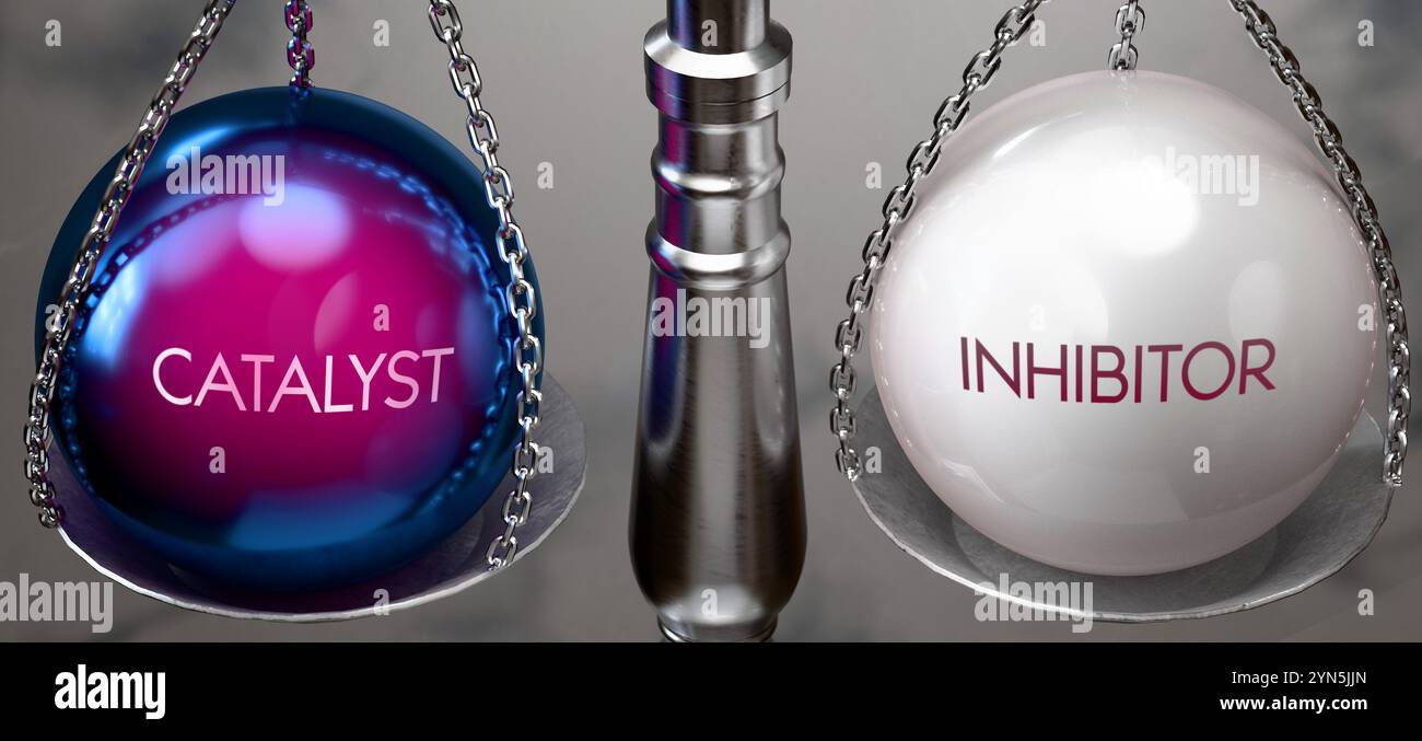 Catalyst or inhibitor weighing two choices hi-res stock photography and ...