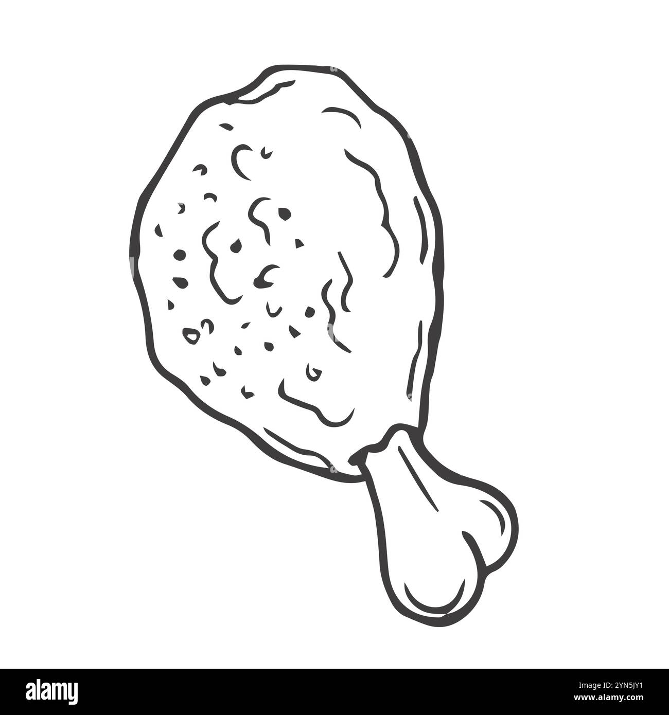 Hand Drawn Chicken Leg. Doodle Vector Sketch Illustration Stock Vector