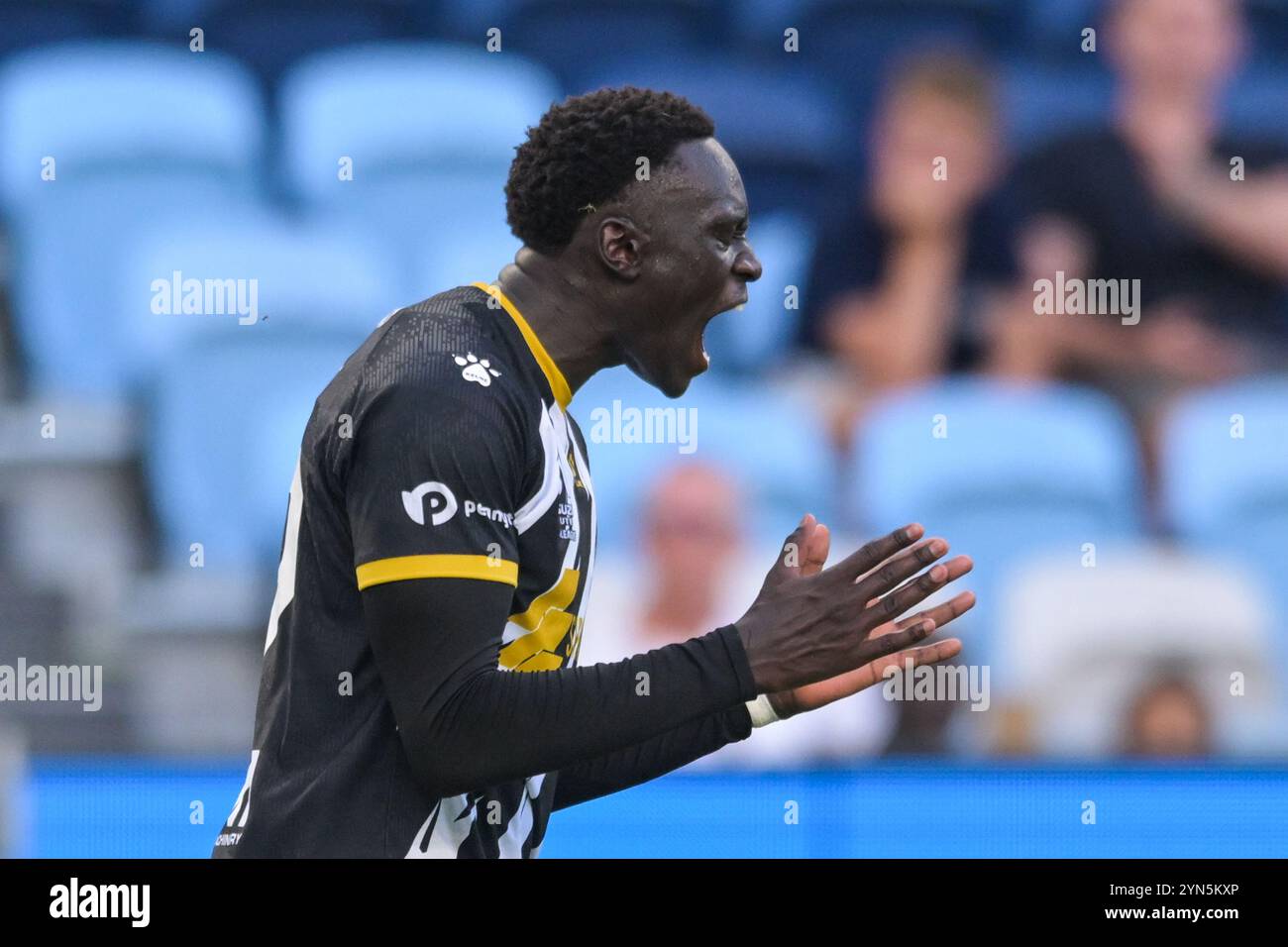Ariath Deng Piol of Macarthur FC seen in action during the Isuzu UTE A ...