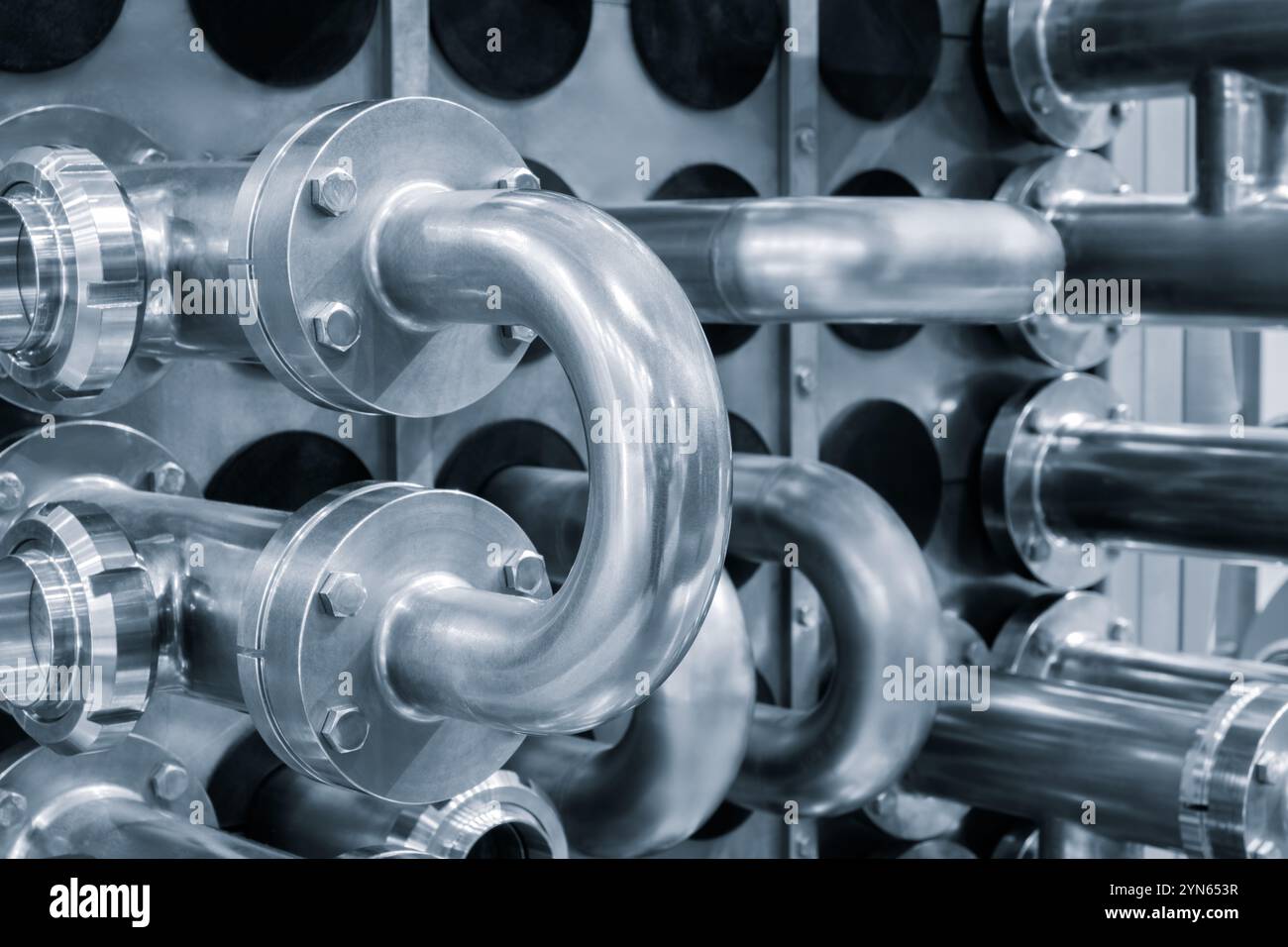 Dairy machine cooling radiator with a row of stainless steel metal ...