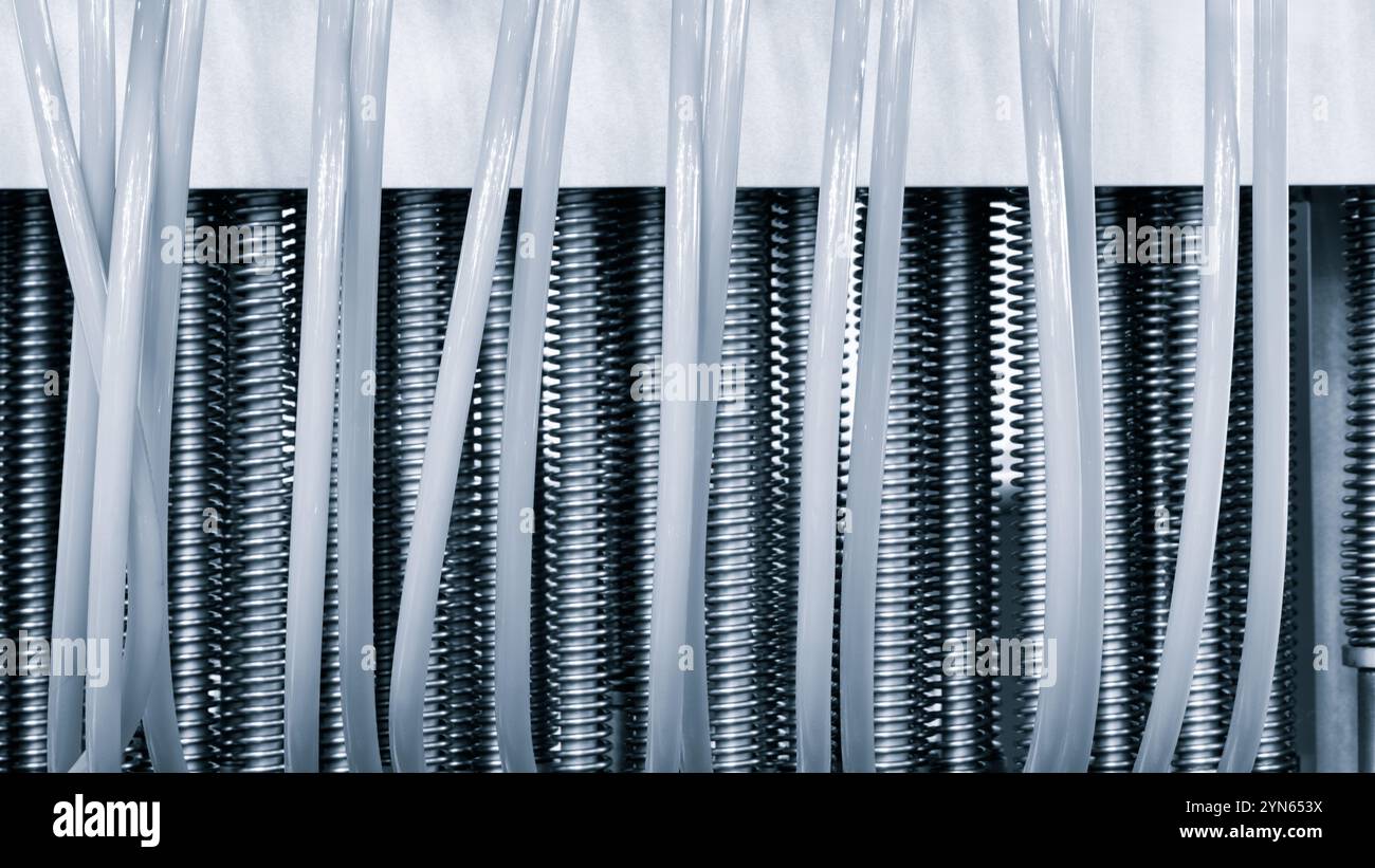 Dairy machine cooling radiator with a row of stainless steel metal ...