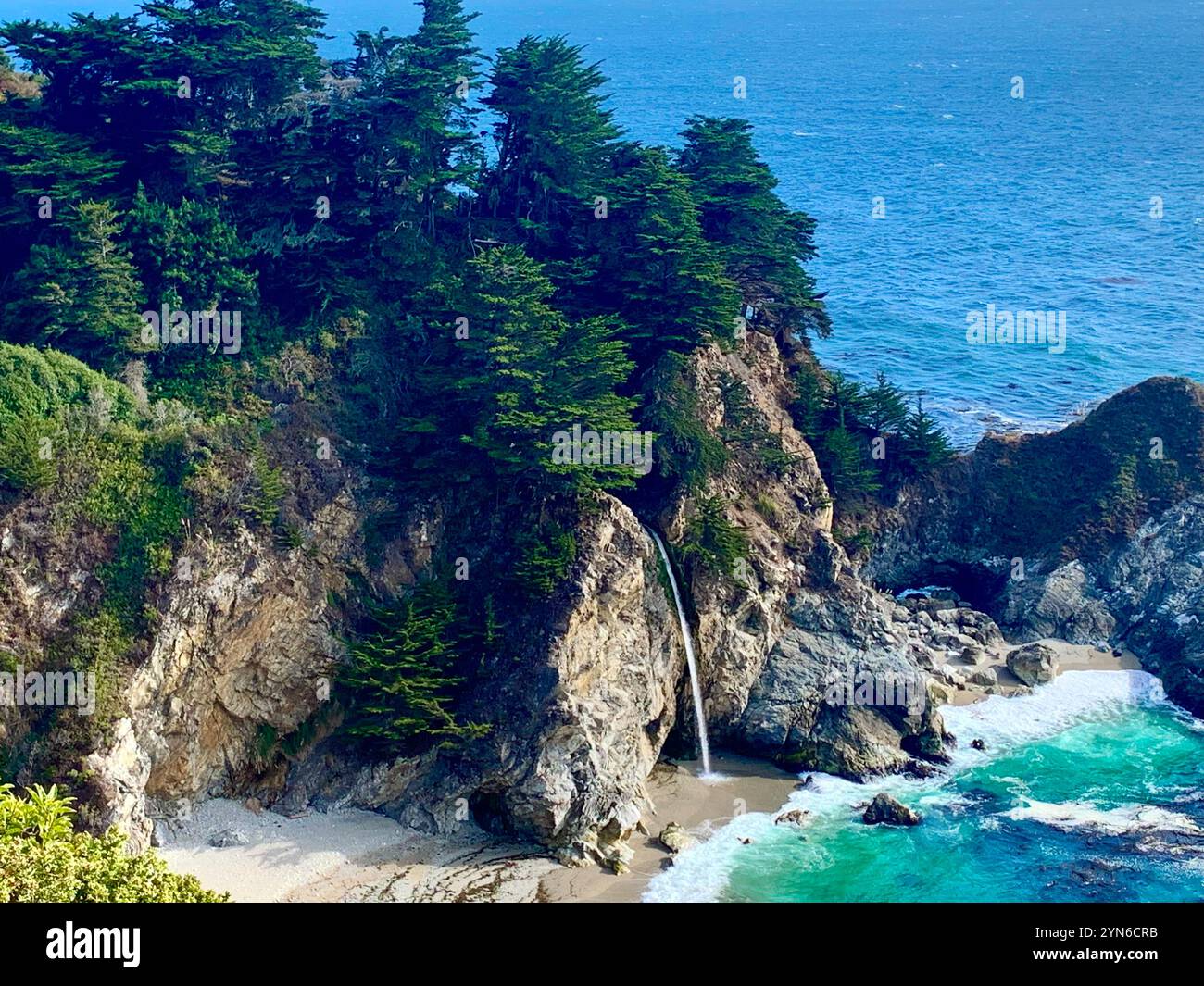 Coastal California at Pfeiffer State Beach and McWay Falls, Big Sur - Smartphone Captured Stock Image