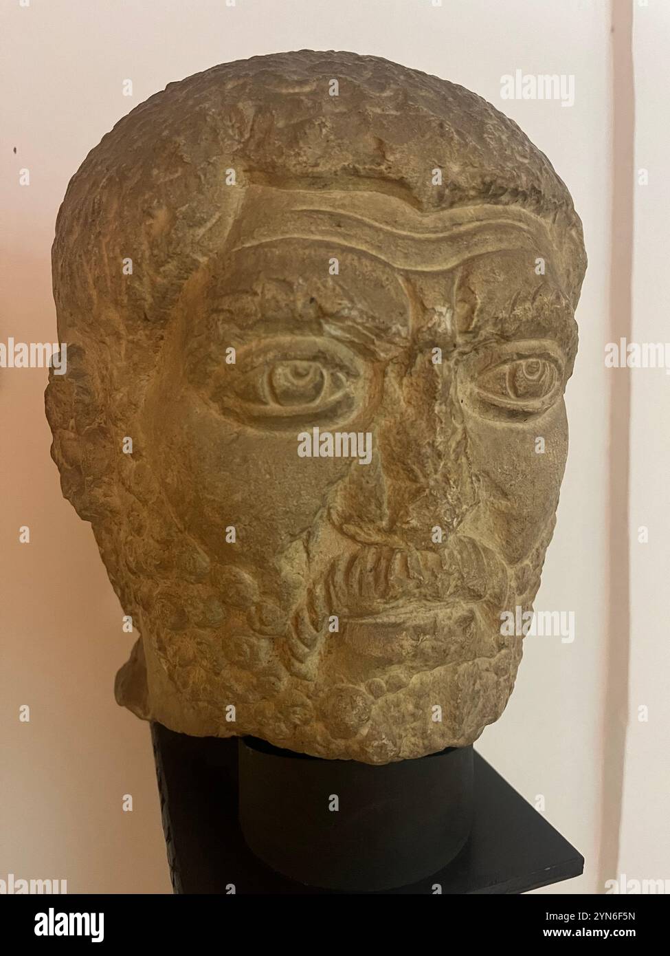 Diocletianus Emperor, Emperor, marble head, marble statue, marble portrait, head sculpture, high relief, Archaeological museum Sofia Bulgaria - Smartphone Captured Stock Image