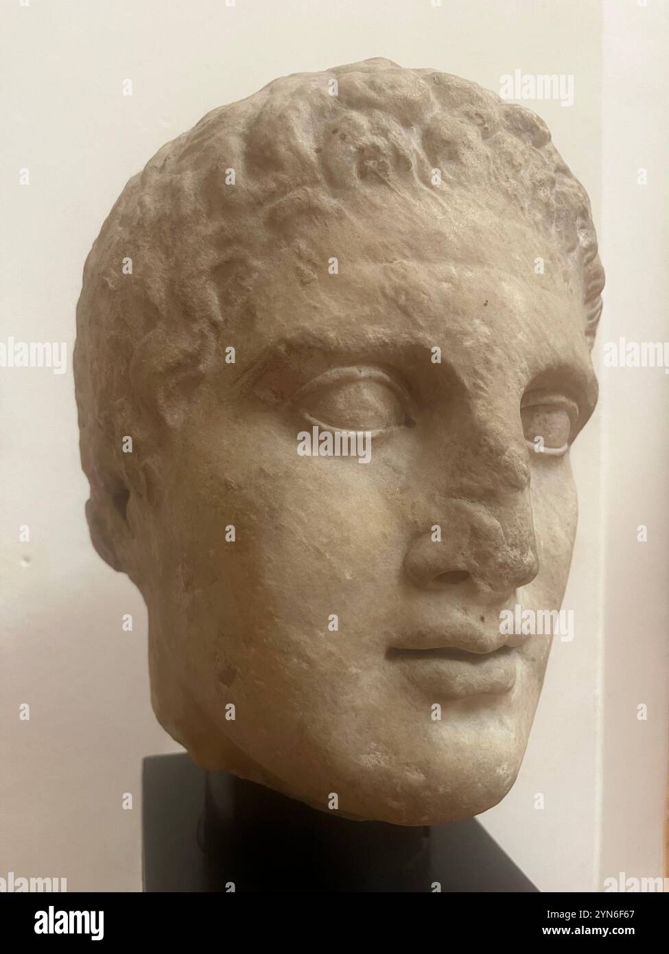 Hermes, high relief, head sculpture, marble head, marble statue, marble portrait, 2nd Century, Archaeological museum Sofia Bulgaria, Europe, Balkans - Smartphone Captured Stock Image