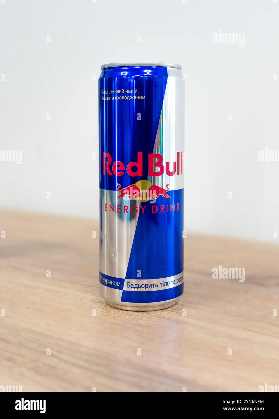 Kiev, Ukraine - November 23, 2024: Can 0,355l Red Bull Original energy ...