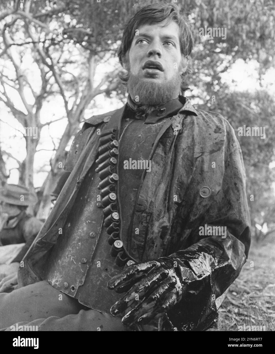 A Portrait of MICK JAGGER in the title role of NED KELLY 1970 Director TONY RICHARDSON Screenplay TONY RICHARDSON and IAN JONES Music and Lyrics SHEL SILVERSTEIN Songs sung by WAYLON JENNINGS Costume Design  JOCELYN HERBERT Woodfall Film Productions / United Artists Stock Photo