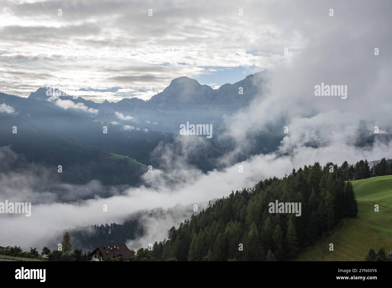 Hiking the nature park fanes prags in the dolomite alps hi-res stock ...