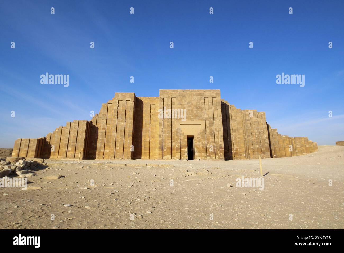 Main entrance to the Columnal Hall of Sakkara palace, Egypt, Africa Stock Photo