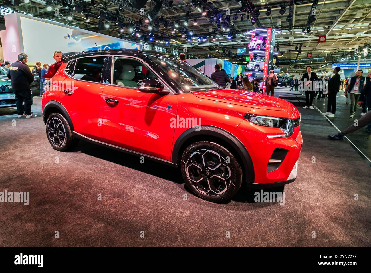 Citroen E-C3 electric car at the Paris Mondial de l'Automobile. Paris, France - October 14, 2024. Stock Photo