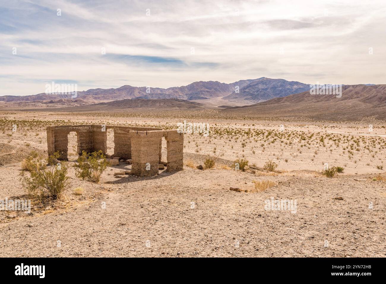 Old ruined building from the old gold rush time, Death Valley, USA ...