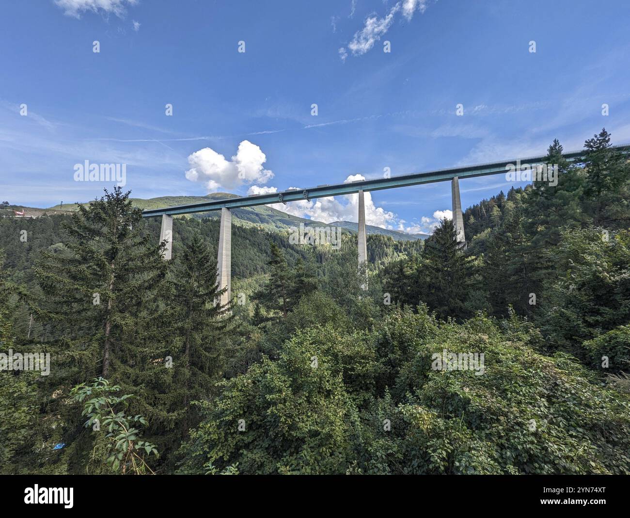Iconic Europe Bridge of the famous Brenner Highway leading through the ...