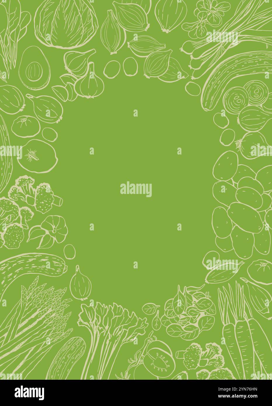 Farm fresh vegetables template with round shape for text. Veggies ...