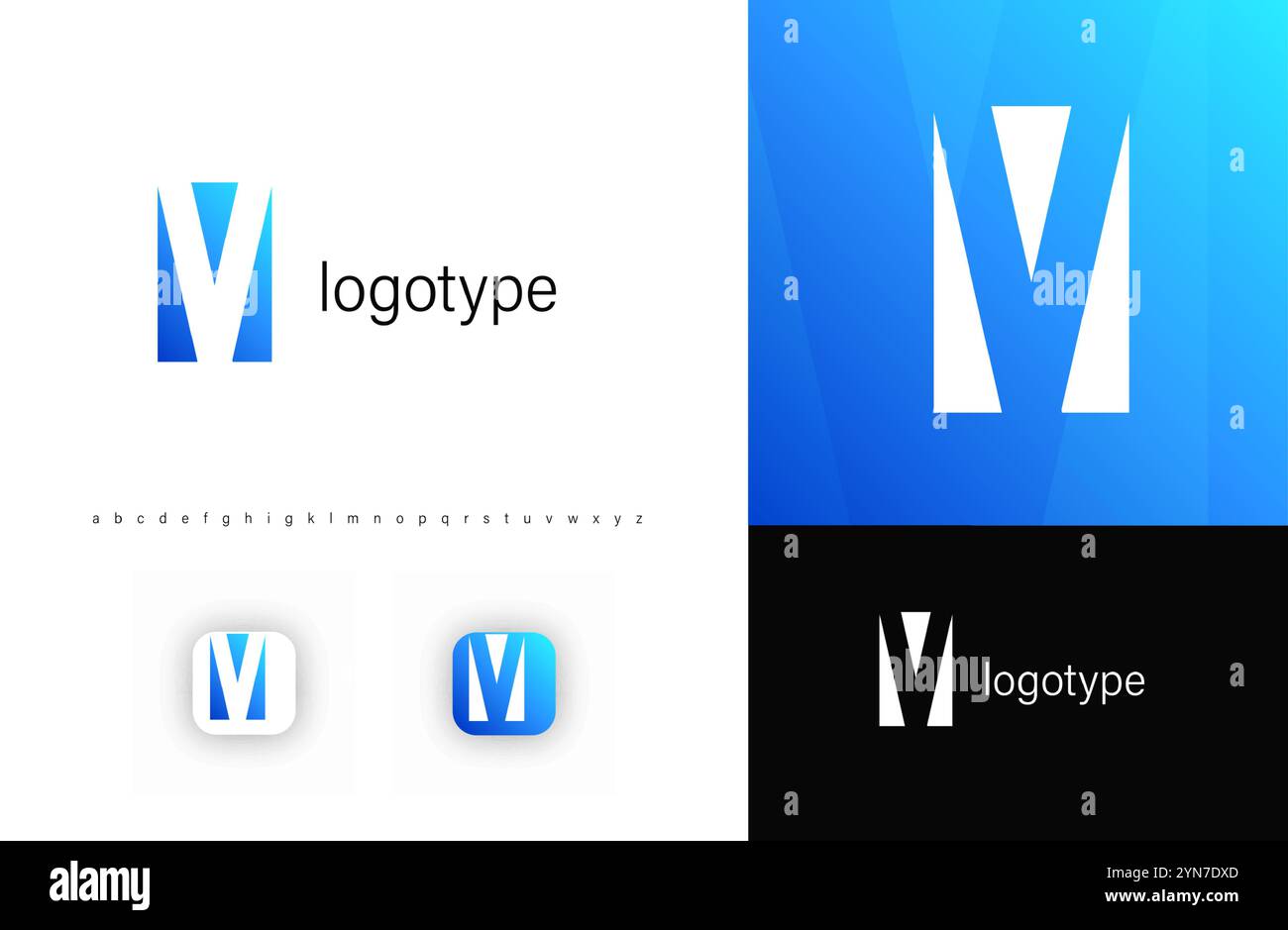 Abstract monogram letter V in negative space style with minimalistic ...
