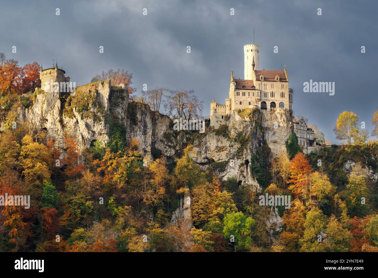 Lichtenstein Castle In The Fall Stock Photo - Alamy
