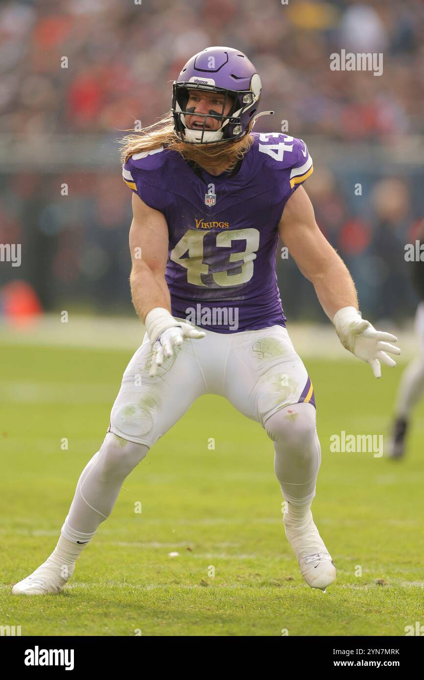 Minnesota Vikings linebacker Andrew Van Ginkel (43) during an NFL