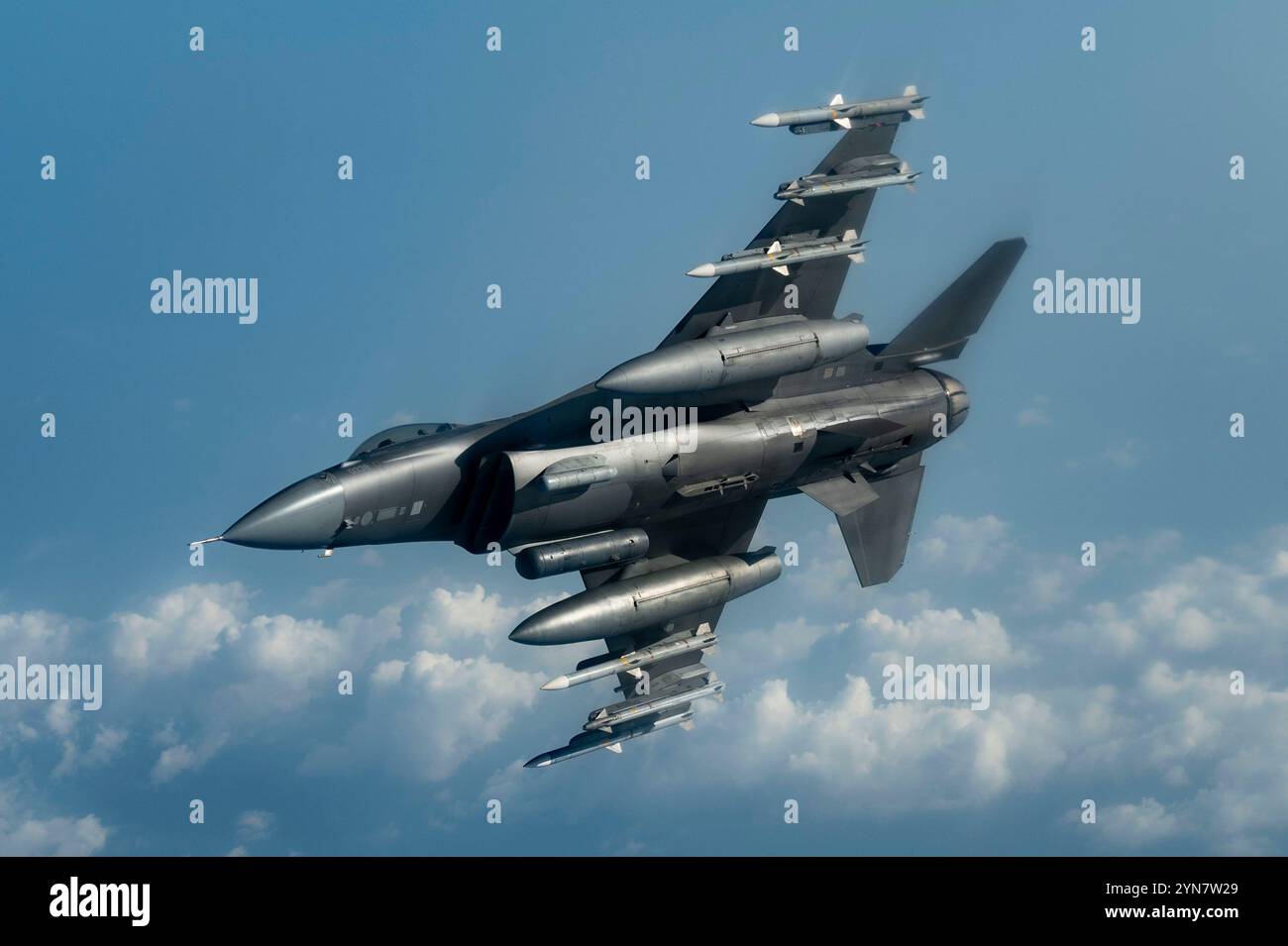 A U.S. Air Force F-16 Fighting Falcon flies over the U.S. Central ...
