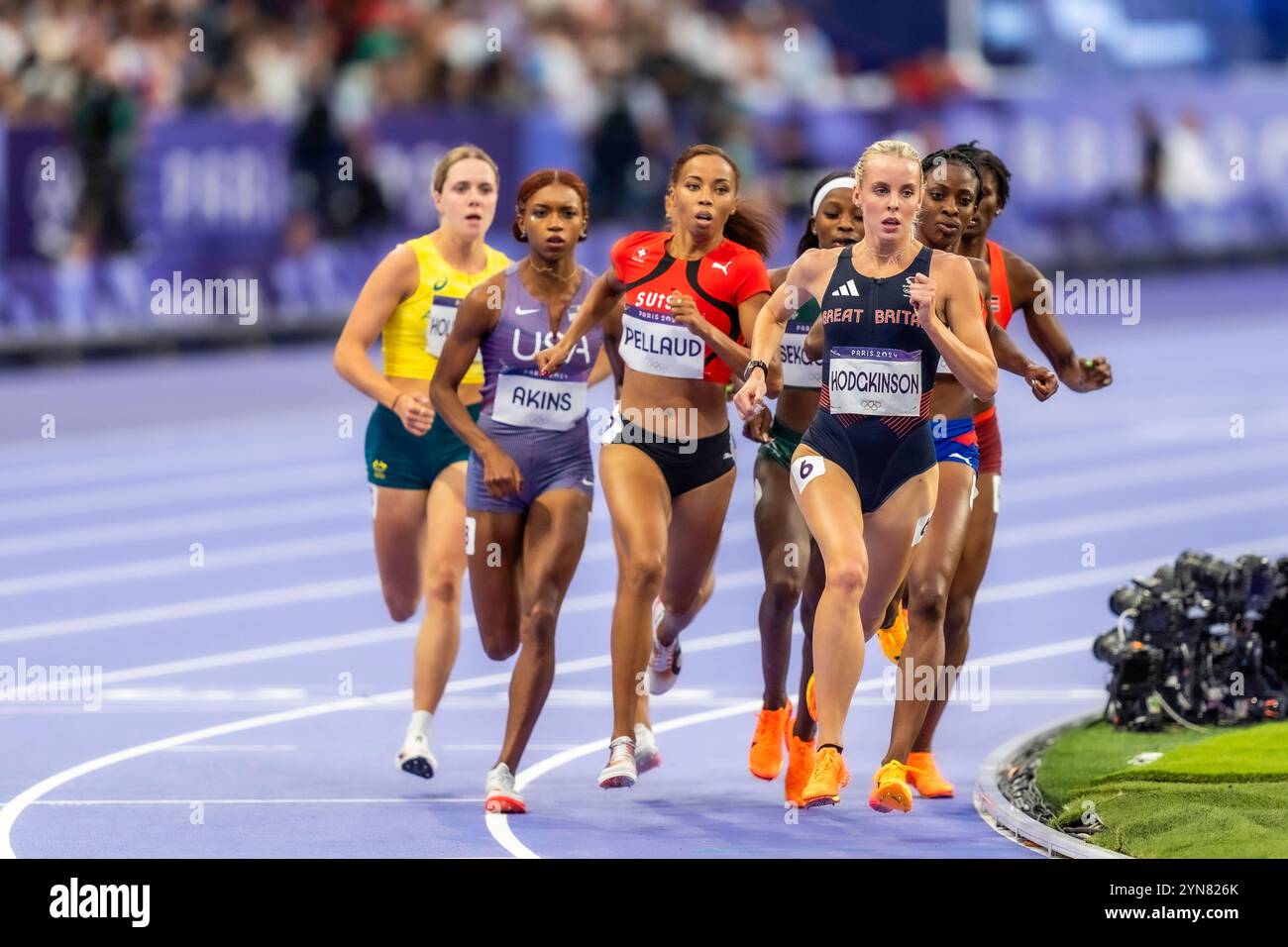 Keely Hodgkinson (GBR) competes in the Women's 800  semi-finals at the 2024 Olympic Summer Games. Stock Photo