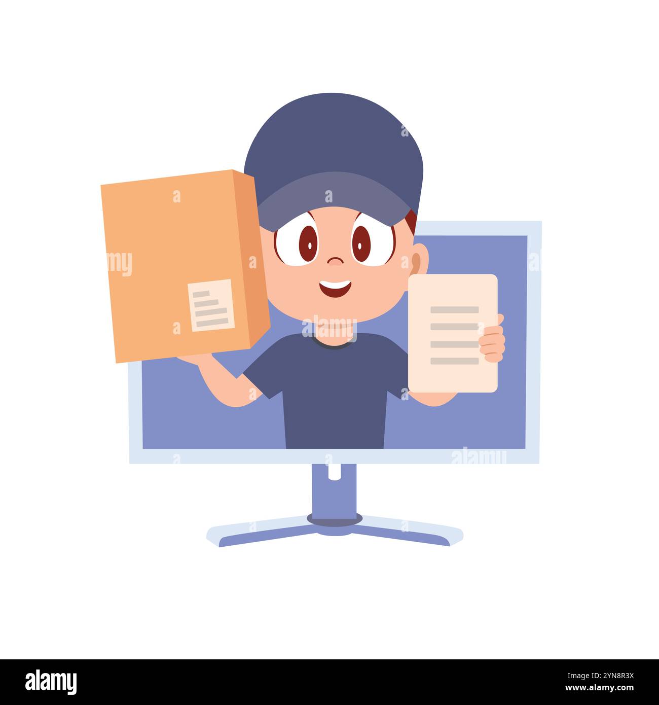 Your Package, Just a Click Away. Vector Illustration Stock Vector