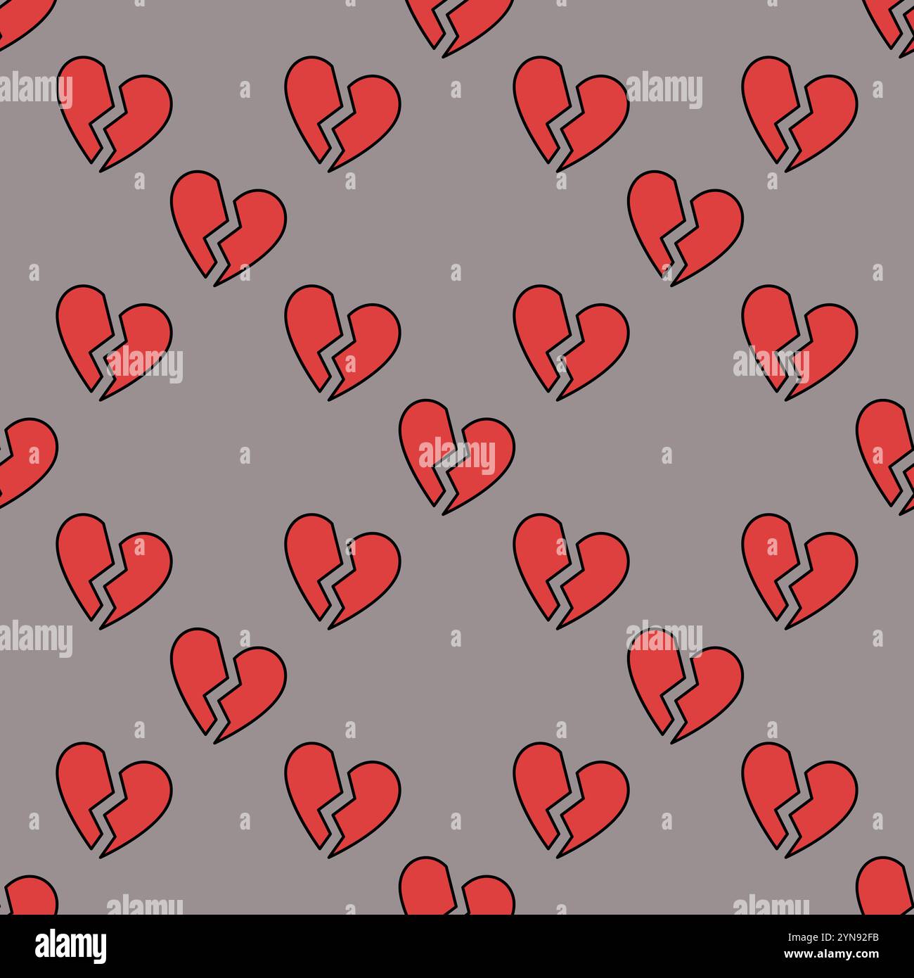 Heartbreak vector Emotional Distress concept red seamless pattern Stock ...