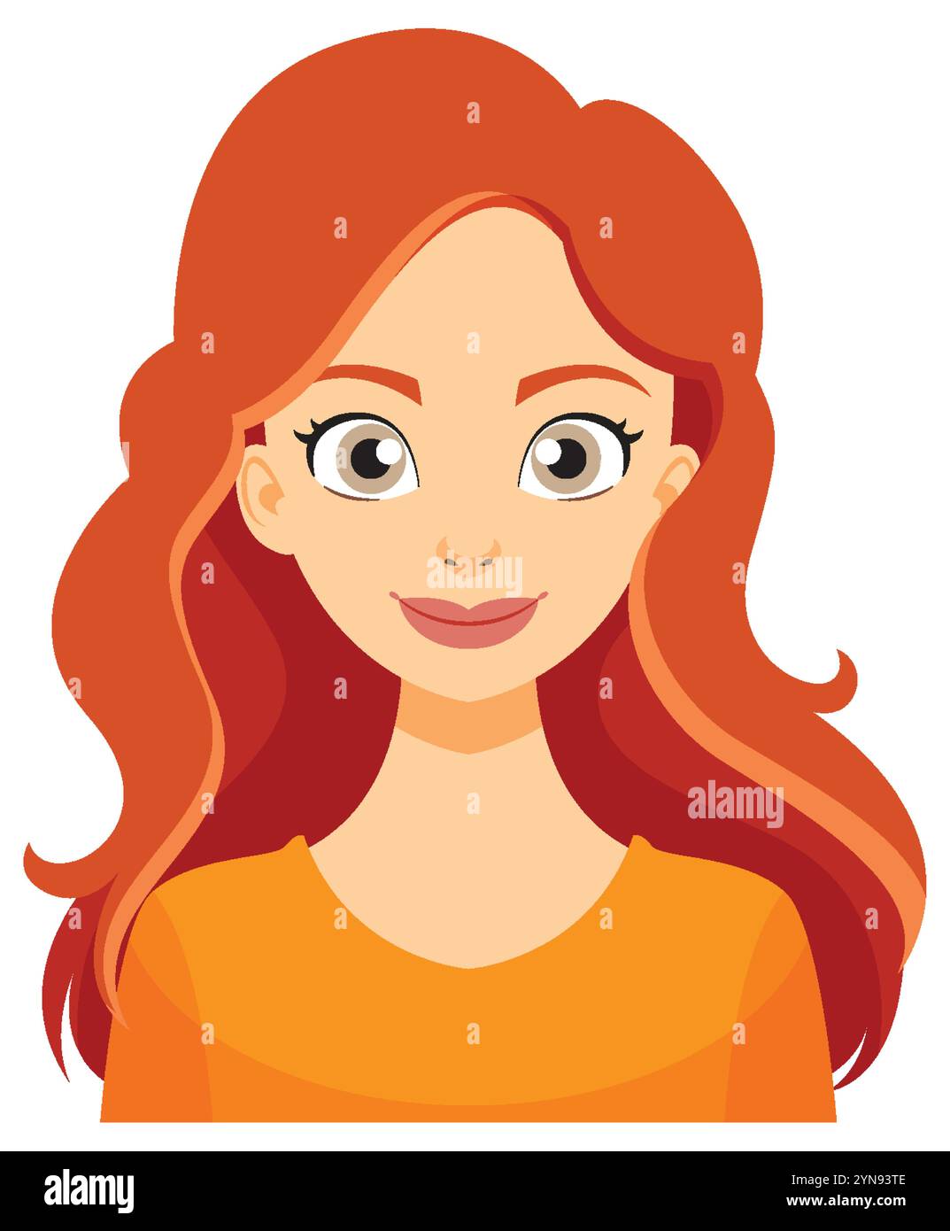 Illustration of a woman with long red hair Stock Vector Image & Art - Alamy