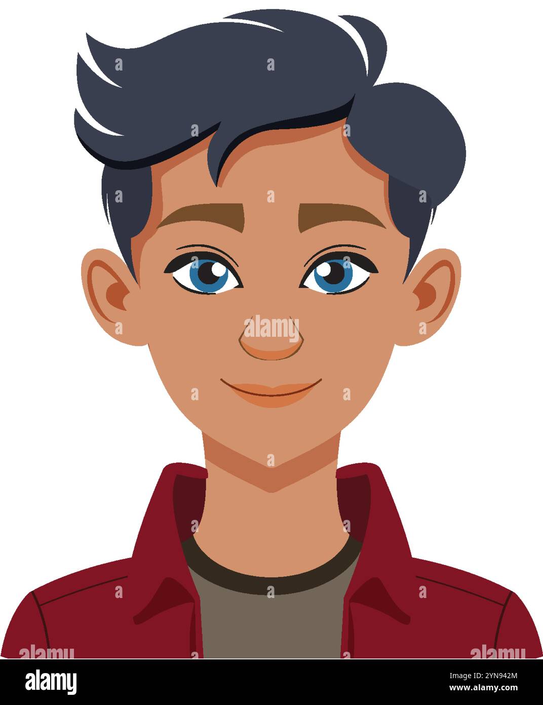 A cheerful young man with blue eyes Stock Vector