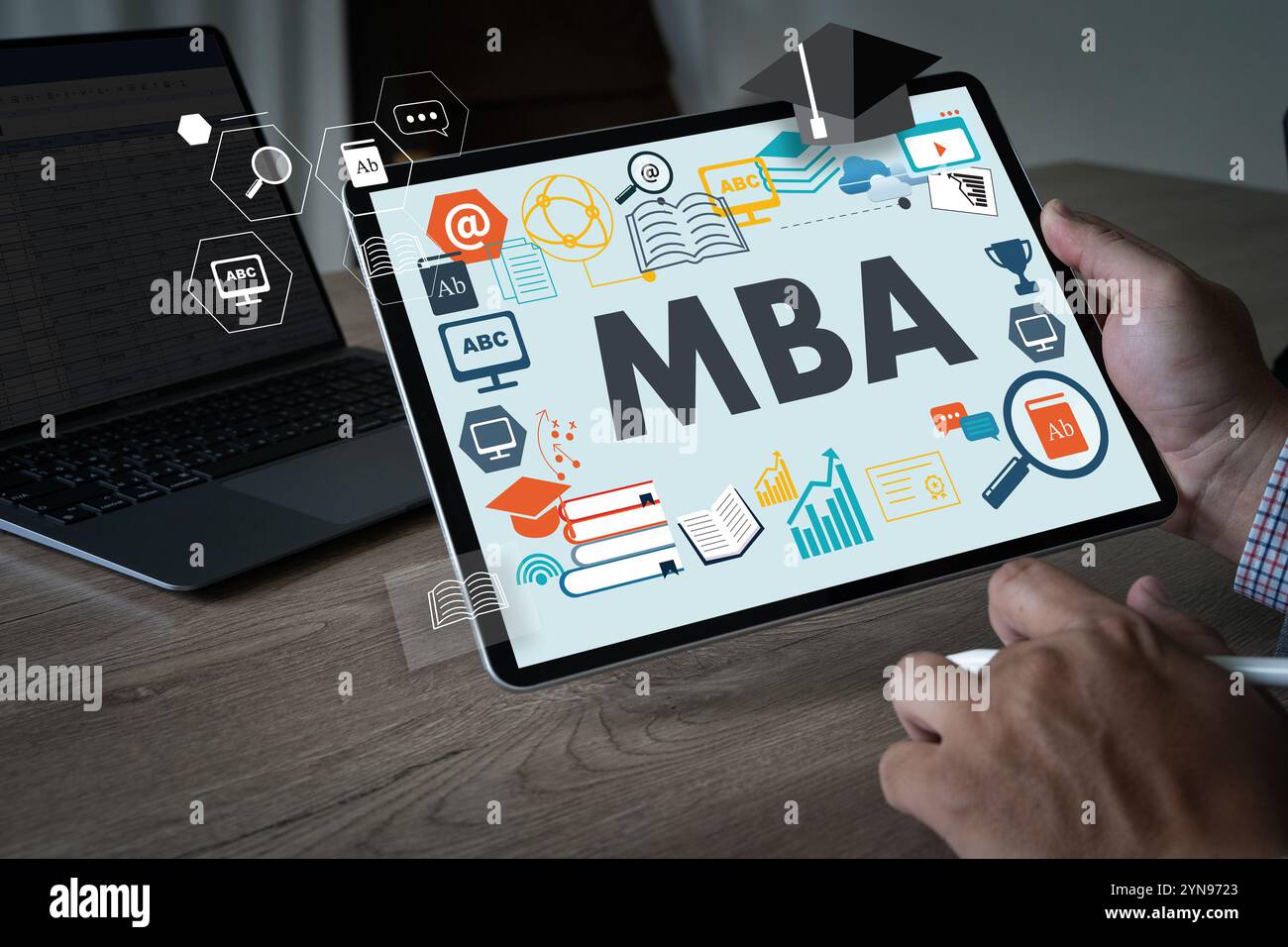 MBA Master of business administration education program virtual mba Stock Photo