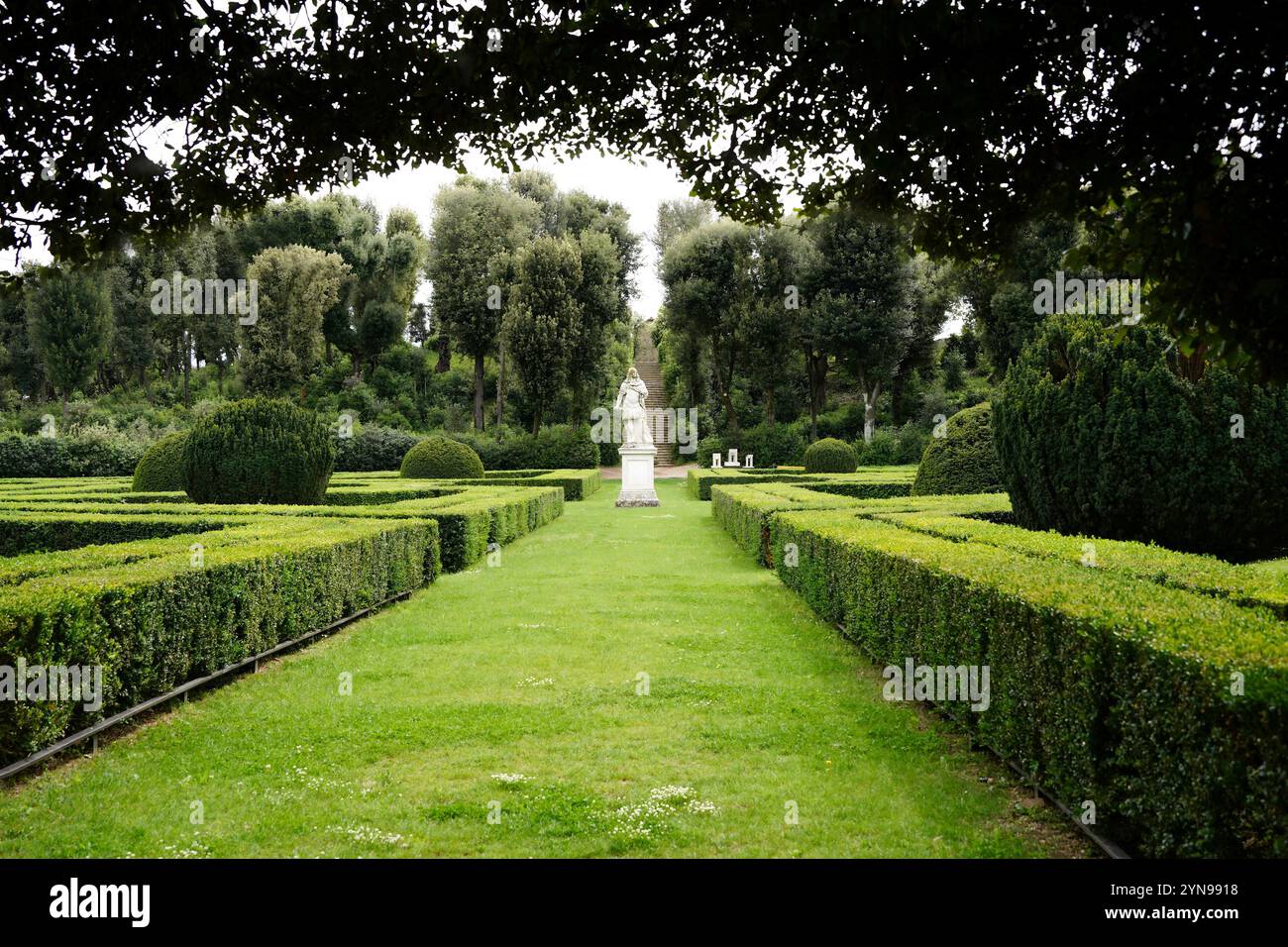 Italian renaissance garden of Horti Leonini. May 13th 2023 San Quirico D'Orcia, Tuscany, Italy Stock Photo